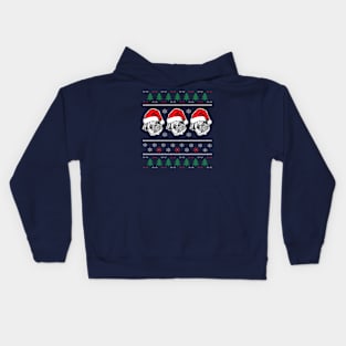 Funny Pugly Pug Christmas Sweater Pattern Kids Hoodie